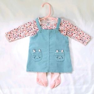 Carter's blue corduroy jumper dress 3M